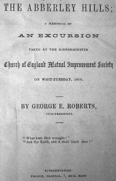 The Abberley Hills; An Excursion by George E Roberts