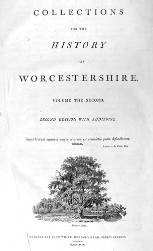 Collections for the History of Worcestershire by Rev Treadwell Russel Nash 1781
