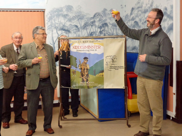 Tim Bridges toasts the evening with Society members